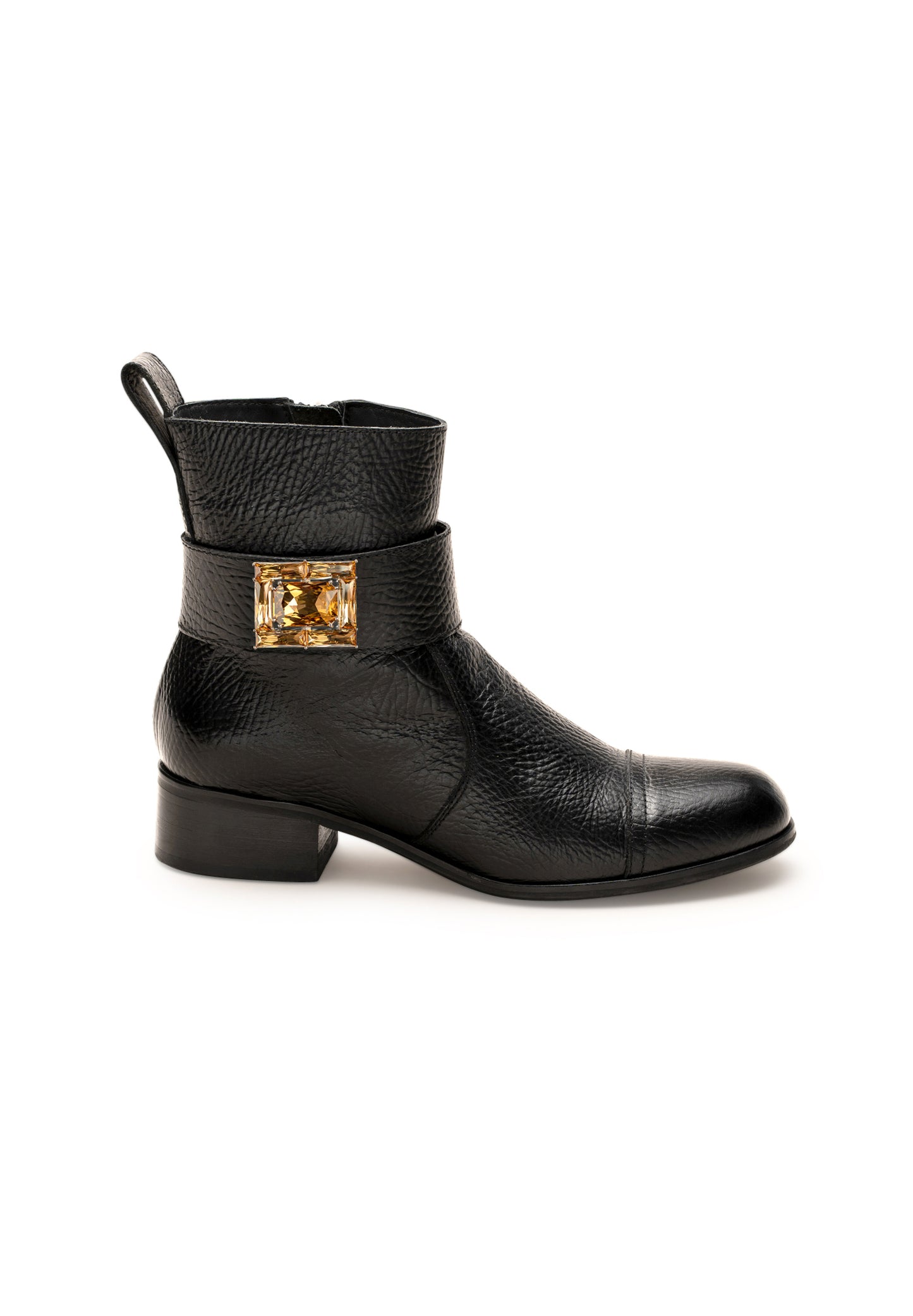 Isabelle Leder Boots mit austauschbarer Brosche Goldie