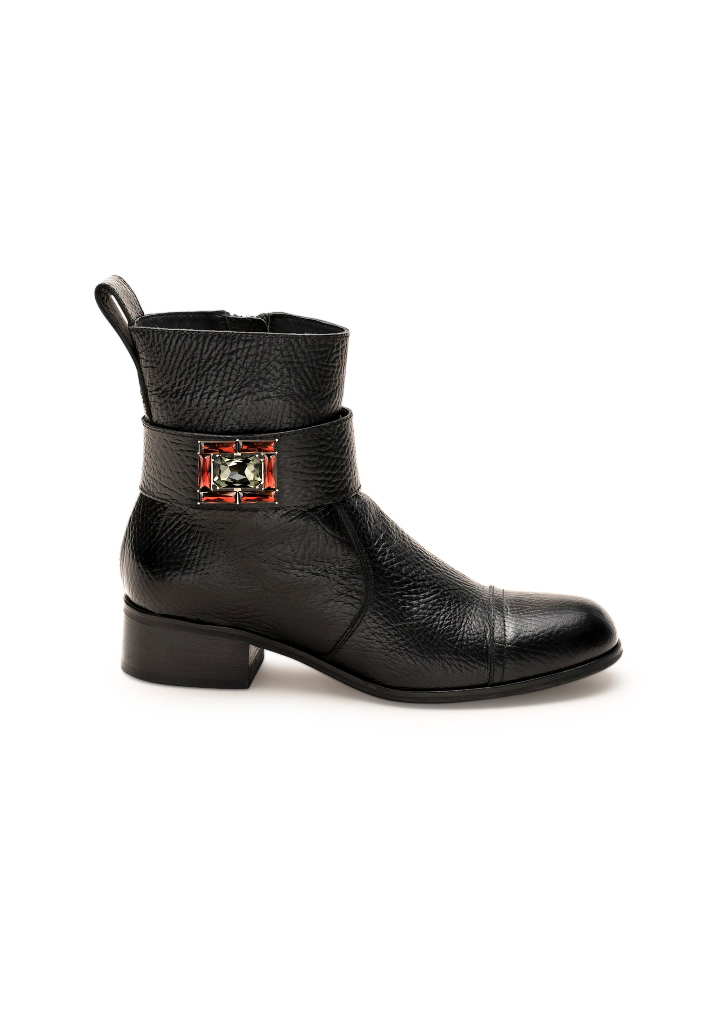 Isabelle Leder Boots mit austauschbarer Brosche Rahel